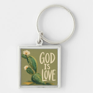 GOD IS LIEFDE Christelijk aanmoedigingsgeschenk Sleutelhanger