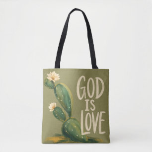 GOD IS LIEFDE Christelijk aanmoedigingsgeschenk Tote Bag