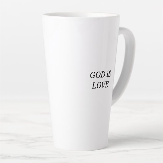 GOD IS LIEFDE Christelijk Geloof Quote Latte Mok (Rechterhoek)