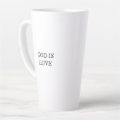 GOD IS LIEFDE Christelijk Geloof Quote Latte Mok (Linkerhoek)