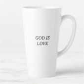 GOD IS LIEFDE Christelijk Geloof Quote Latte Mok (Rechts)