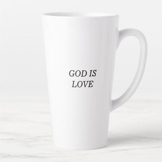 GOD IS LIEFDE Christelijk Geloof Quote Latte Mok (Rechts)