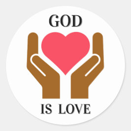 God Is Liefde Christelijk Hart & Handen  Ronde Sticker