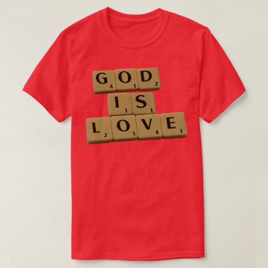 God is Liefde Christelijk T-shirt (Design voorkant)