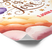 God is liefde Christelijke kwekerij Kinder muurkun Poster (Hoek)