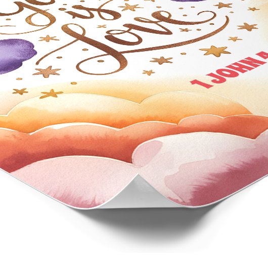 God is Liefde Christelijke Peuterkamer Muurkunst Poster (Hoek)