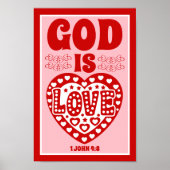 God is liefde Christus Christelijke muurkunst Prin Poster (Voorkant)