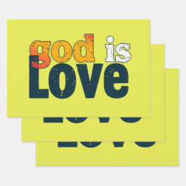 God is liefde: een vriendelijke Waterverf Inpakpapier Vel
