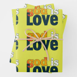 God is liefde: een Waterverf van geloof Inpakpapier Vel