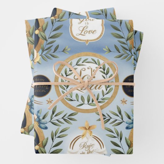 God is liefde en vredige duif inpakpapier vel (In situ)