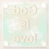 God is liefde glazen onderzetter (Achterkant)