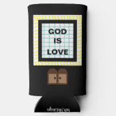 "GOD is liefde." Grappig citaat. selectievakje Seltzer Blikjeskoeler (Achterkant)