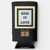 "GOD is liefde." Grappig citaat. selectievakje Seltzer Blikjeskoeler (Voorkant)