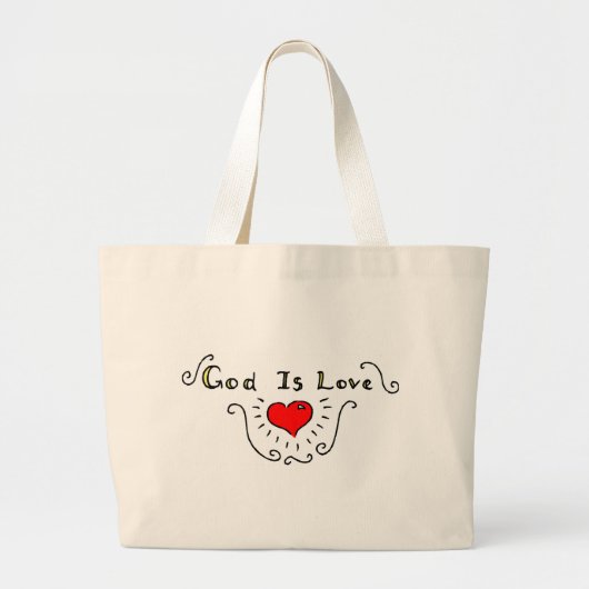 God is liefde grote tote bag (Voorkant)