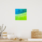 God is Liefde Inspirerend Poster (Keuken)