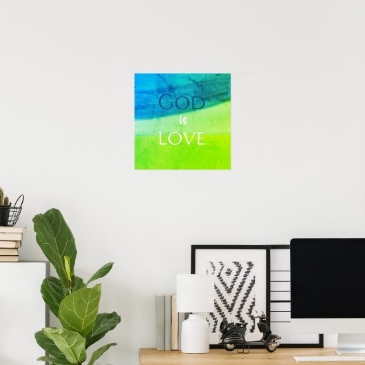 God is Liefde Inspirerend Poster (Thuiskantoor)