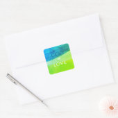 God is Liefde Inspirerend Vierkante Sticker (Envelop)