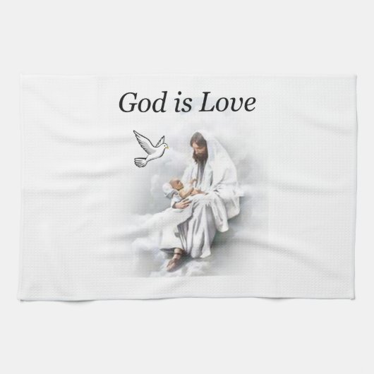 God is Liefde, Jezus keuken handdoek (Horizontaal)