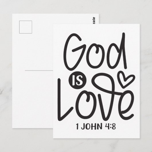 God is liefde Jezus liefde hoop vreugde bijbel ver Briefkaart (Voorkant / Achterkant)