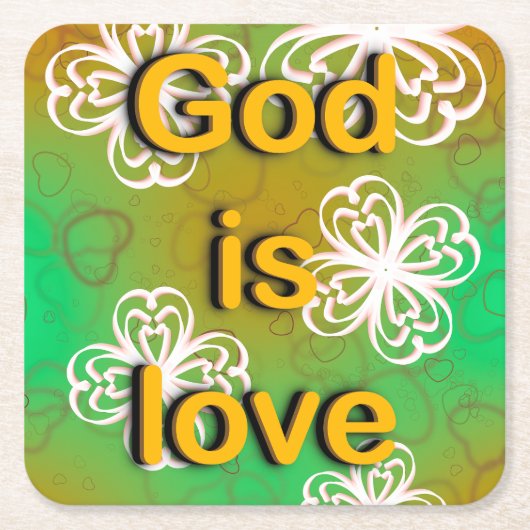 God is liefde kartonnen onderzetters (Voorkant)