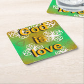 God is liefde kartonnen onderzetters (Schuin)