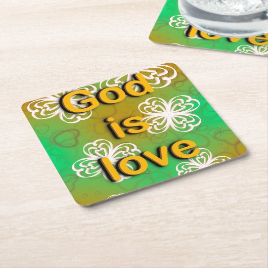 God is liefde kartonnen onderzetters (Schuin)