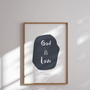 God is liefde kinder bijbel vers poster
