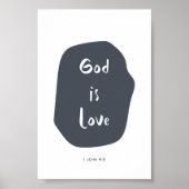 God is liefde kinder bijbel vers poster (Voorkant)