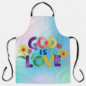 God is Liefde Kleurrijk Bijbelcitaat Schort (Voorkant)