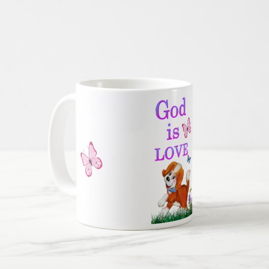 God is liefde koffiemok (Voorkant links)