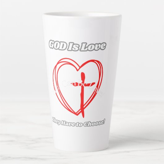 God is liefde. latte mok (Voorkant)