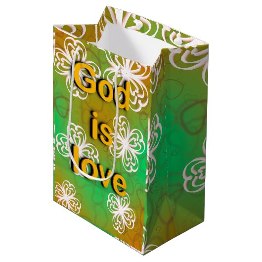 God is liefde medium cadeauzakje (Voorkant Gekanteld)