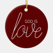 God is Liefde Modern Christelijk Keramisch Ornament (Voorkant)