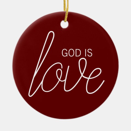 God is Liefde Modern Christelijk Keramisch Ornament (Voorkant)