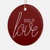 God is Liefde Modern Christelijk Keramisch Ornament (Links)