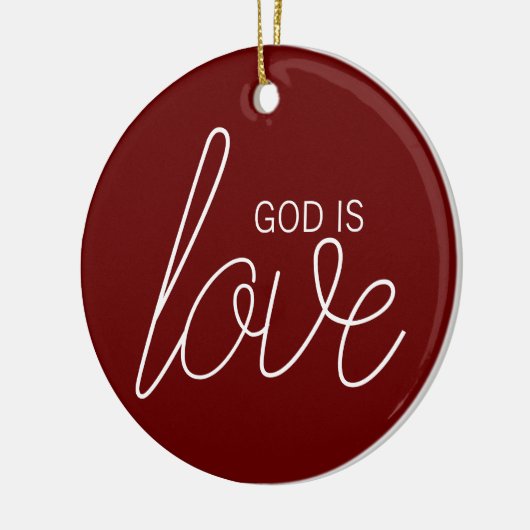 God is Liefde Modern Christelijk Keramisch Ornament (Links)