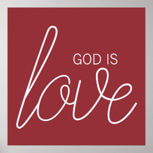 God is Liefde Modern Christelijk Poster