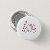 God is Liefde Modern Christelijk Ronde Button 3,2 Cm (Voorkant /achterkant)