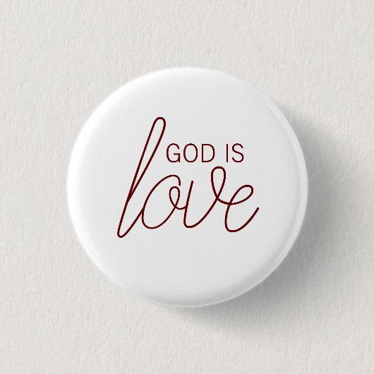 God is Liefde Modern Christelijk Ronde Button 3,2 Cm (Voorkant)