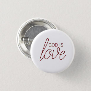 God is Liefde Modern Christelijk Ronde Button 3,2 Cm