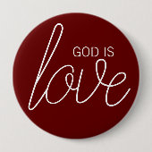 God is Liefde Modern Christelijk Ronde Button 4,0 Cm (Voorkant)