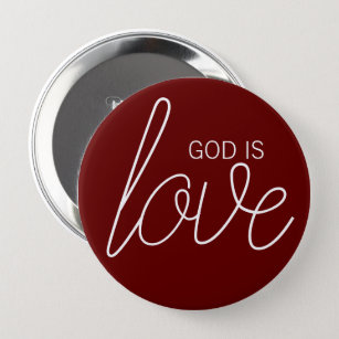 God is Liefde Modern Christelijk Ronde Button 4,0 Cm