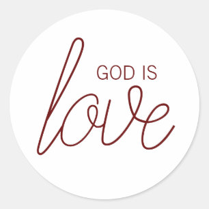 God is Liefde Modern Christelijk Ronde Sticker