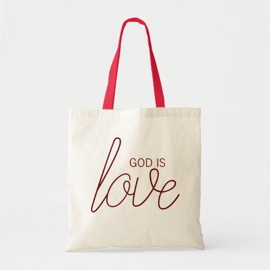 God is Liefde Modern Christelijk Tote Bag (Voorkant)