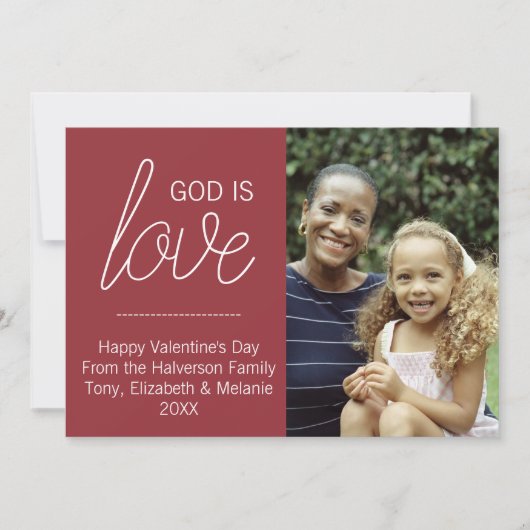 God is Liefde Modern Christelijke Valentijnskaart Kaart (Voorkant)