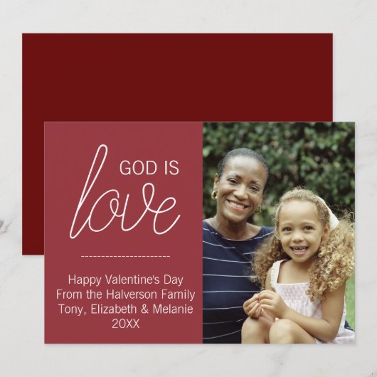 God is Liefde Modern Christelijke Valentijnskaart Kaart (Voorkant / Achterkant)