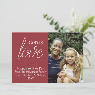 God is Liefde Modern Christelijke Valentijnskaart Kaart
