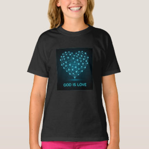 God is Liefde Moderne Geometrische Hart Christelij T-shirt