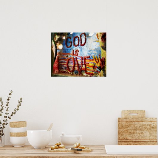 God is liefde poster (Keuken)