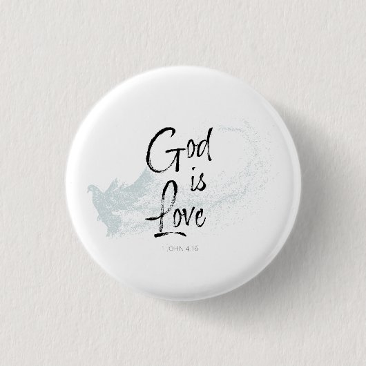 God is liefde ronde button 3,2 cm (Voorkant)